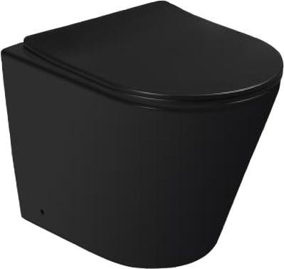 SantiLine SL-5020MB Унитаз приставной, чёрный матовый безободковый (сиденье микролифт)